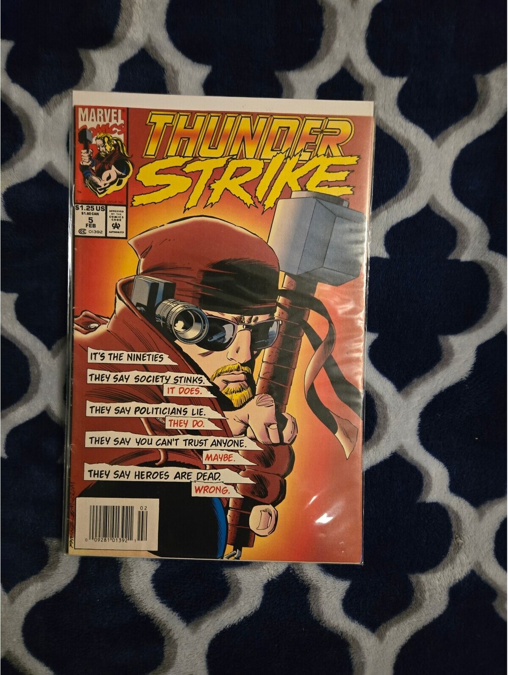Vintage Thunderstrike #5 Marvel Comic Book 90s Glam Style - Very Good Condition